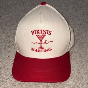 Red and Cream Bikinis and Martinis Cap